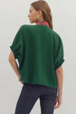 Green Dolman Top w/ plaid vneck image 5