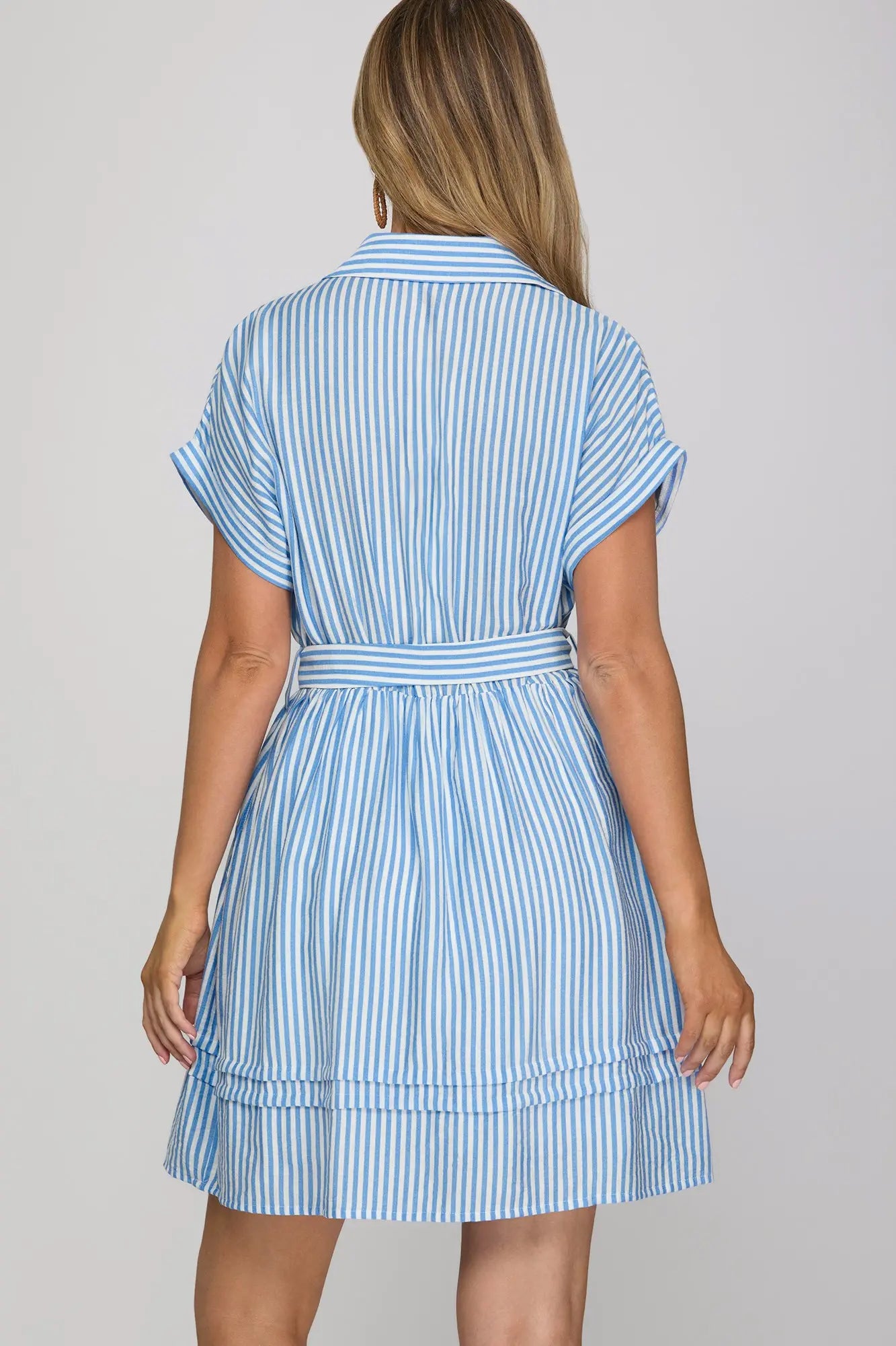 Striped Belted Mini Dress