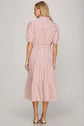 SHORT SLEEVE STRIPED MIDI DRESS WITH POCKETS