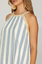 Blue Halter Neck With Trim Stripe A Line Maxi Dress