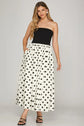 Strapless Polka Dot Tube Midi