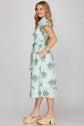 Drop Shoulder Collared Waist Tie Midi