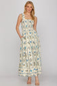 Blue Sleeveless Smocked Maxi Dress