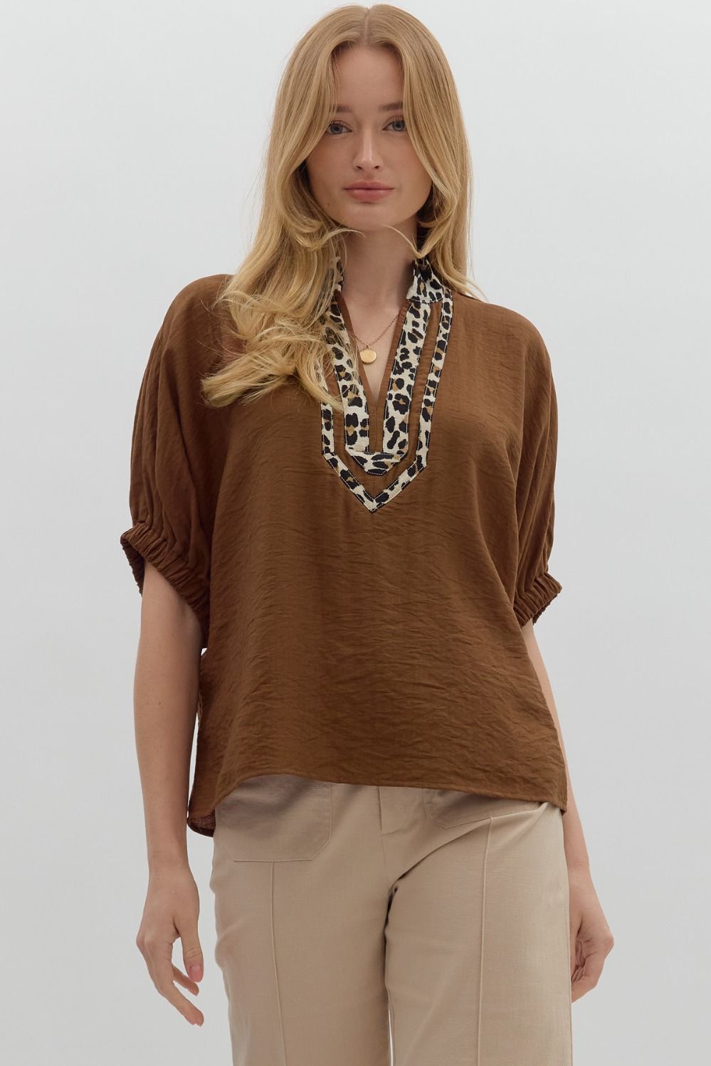 Caramel Leopard Dolman Top image 0