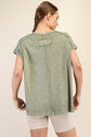 SPRING OLIVE CVC SLUB OVERSIZED SS TOP image 3