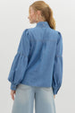 Denim Top with Front Tie image 1