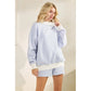Blue Striped Mock Neck Sweatshirt and Short Set