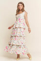 Pink Floral Midi with Tie Strap