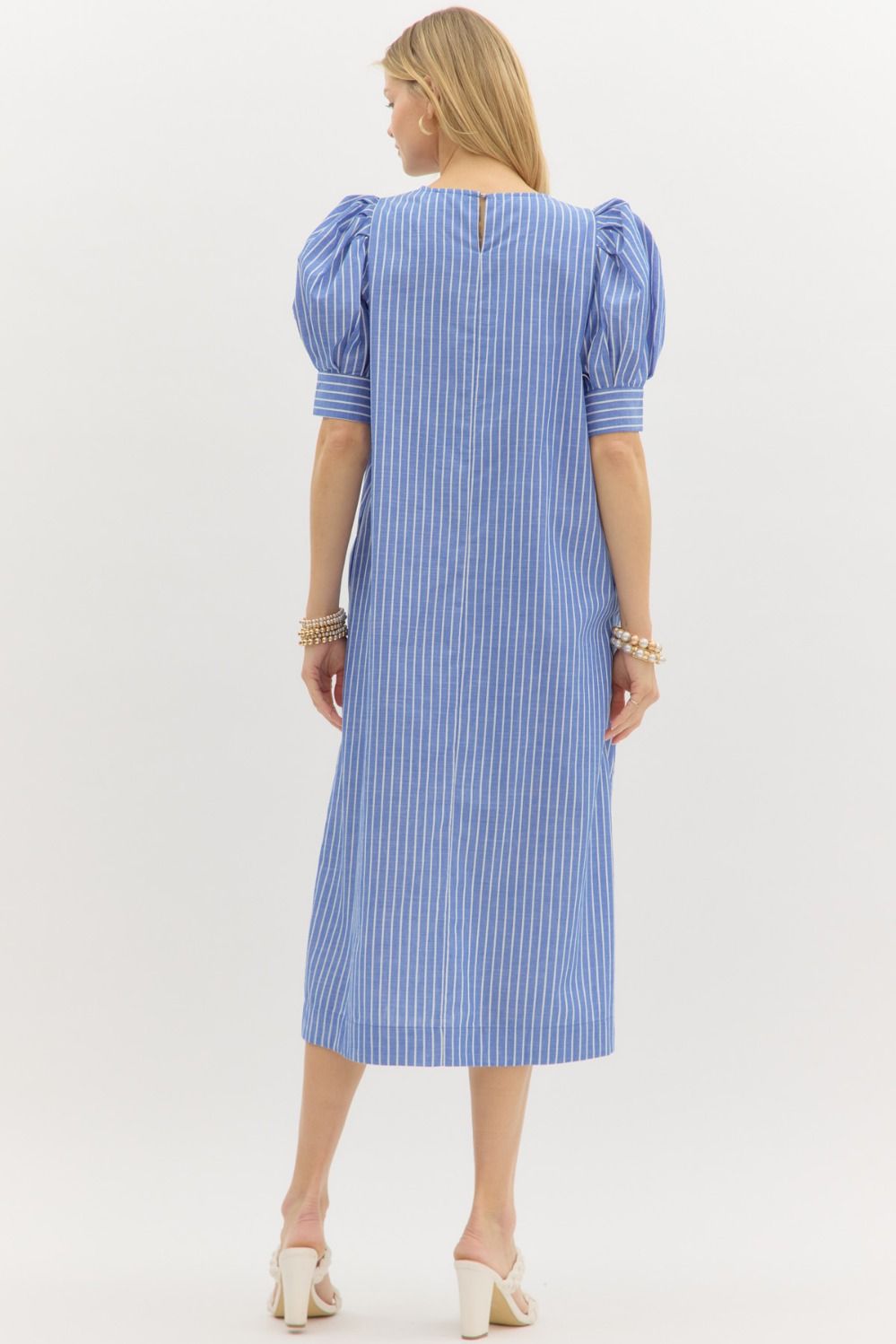 Denim Striped Pullover Maxi image 5