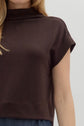 Brown Mock Neck Pullover Top image 4