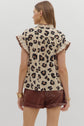 Leopard Ruffle Top with Multicolor Neck image 5