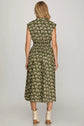 OLIVE GREEN FLORAL ZIP UP MIDI image 1