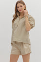 Olive Stripe Half Zip Pullover image 2