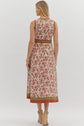Rust & Olive Sleeveless Floral Midi Dress image 4
