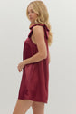 Burgundy Satin Sleeveless Bow Detail image 4