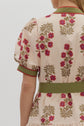 ECRU Floral with Olive & Burgundy Accent Band & Belt image 6
