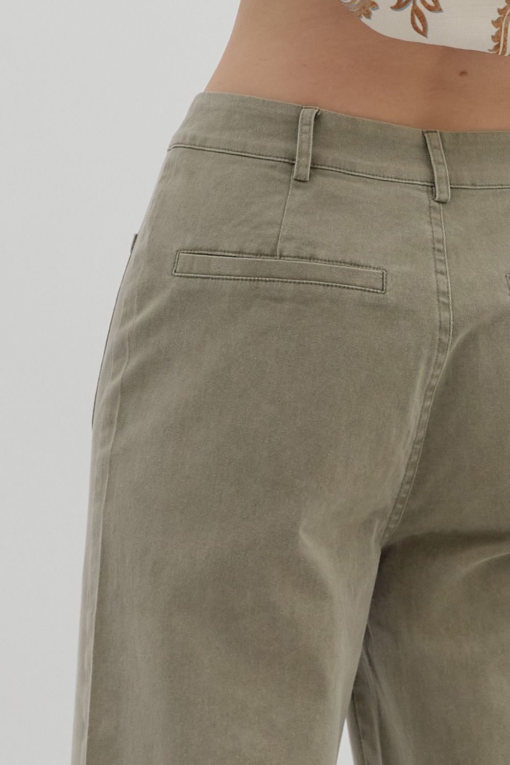 Olive High Waisted Wide Leg Pant image 6