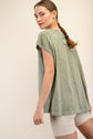 SPRING OLIVE CVC SLUB OVERSIZED SS TOP image 2