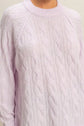 Lilac Gray Cable Knit Long Sleeve Sweater image 2