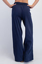 NAVY COTTON SLUB LOUNGING WIDE PANT image 1