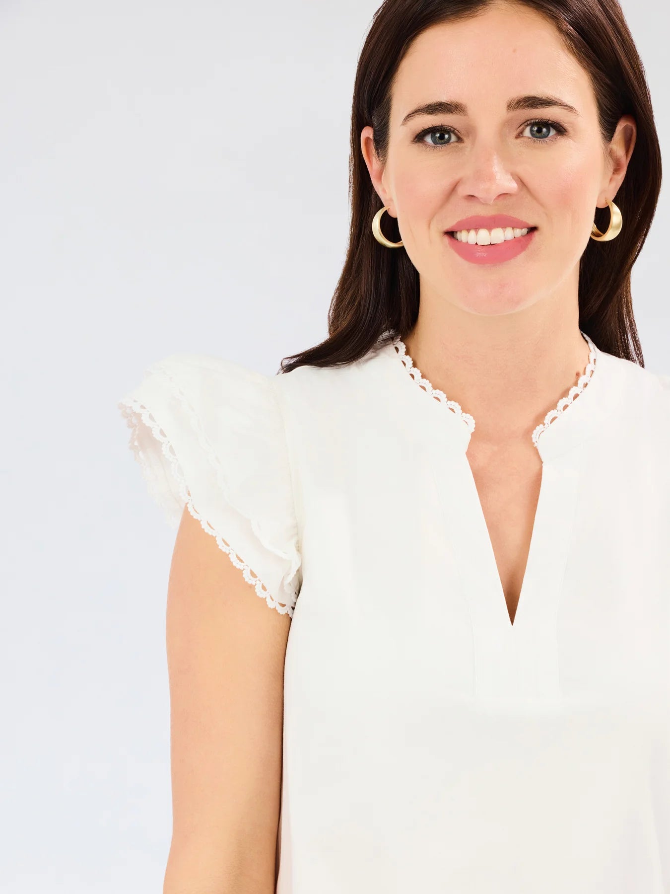 White Sierra Mini Dress with Eyelet Details