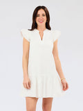 White Sierra Mini Dress with Eyelet Details