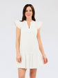 White Sierra Mini Dress with Eyelet Details