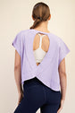 LAVENDER COTTON SLUB OPEN BACK TOP image 1