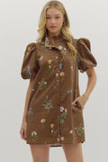 Brown Floral Mini Dress image 0