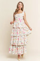 Pink Floral Midi with Tie Strap