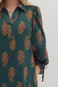 H Green Floral Puff Sleeve Mini Dress image 4