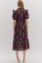 Black with Red Floral Midi image 6