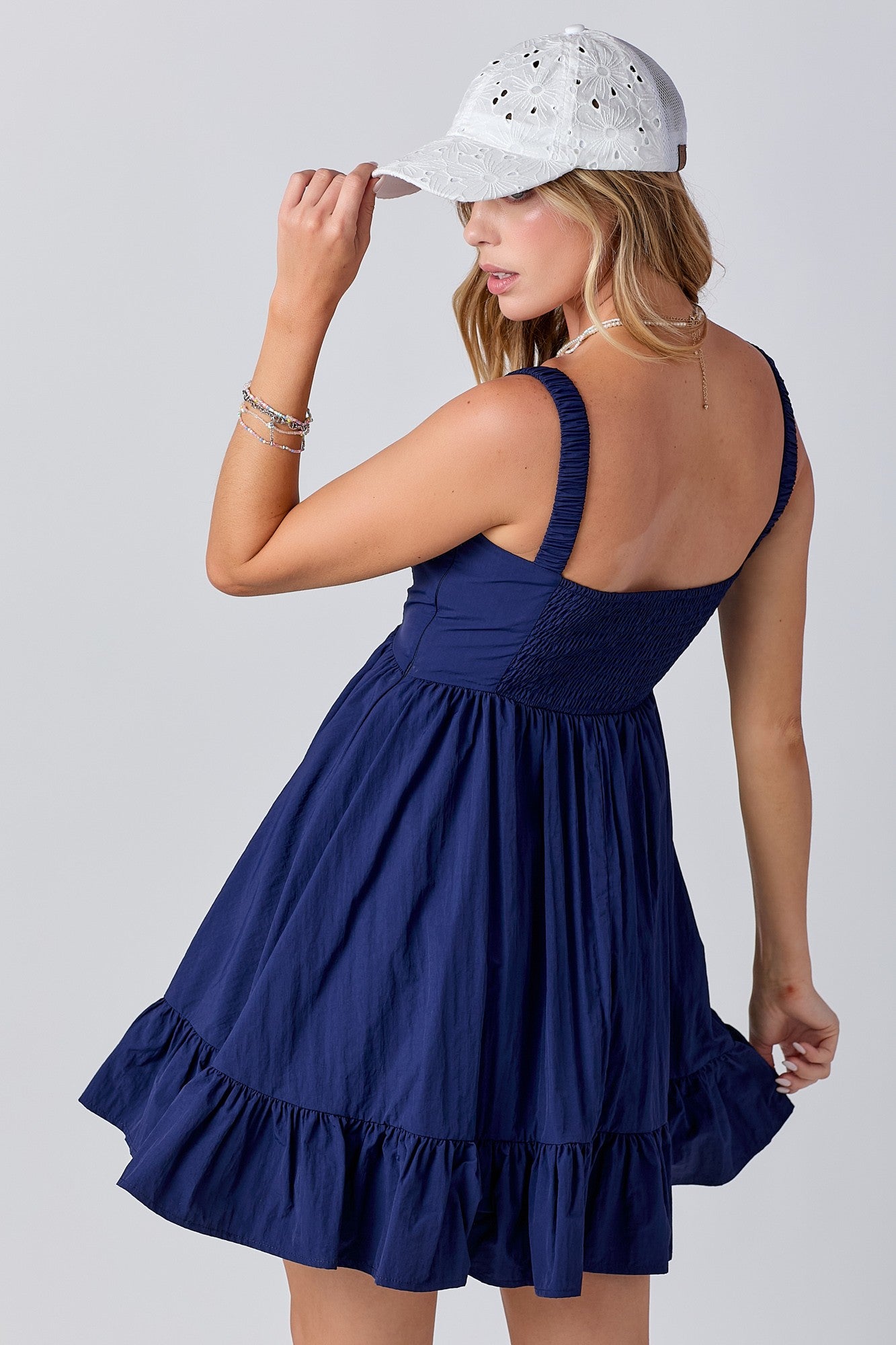 Navy Mini With Sleeveless Scrunch Straps image 2