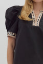 Black Top with Leopard Neckband image 2