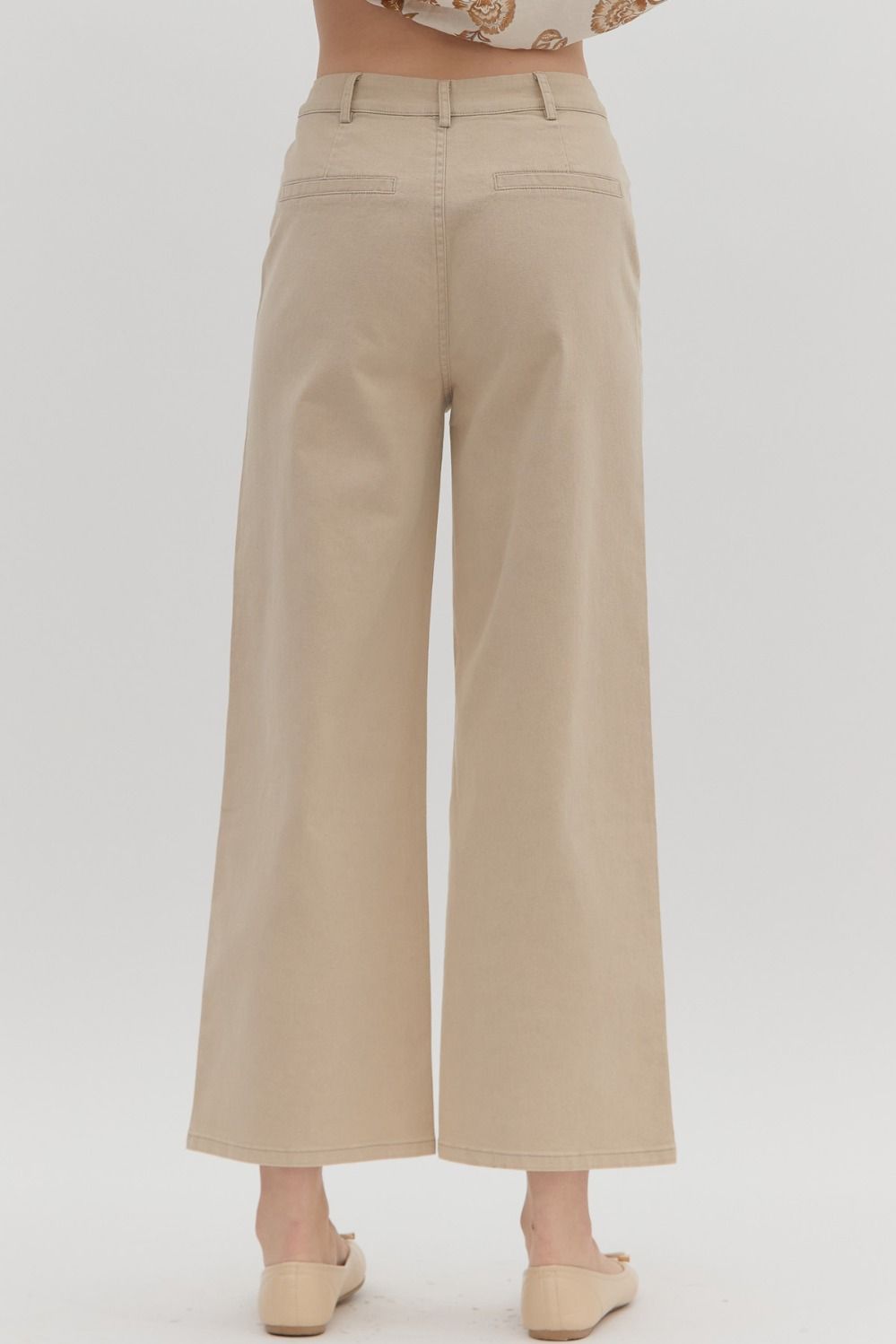 Stone High Waisted, Wide Leg Ankle Pant image 5