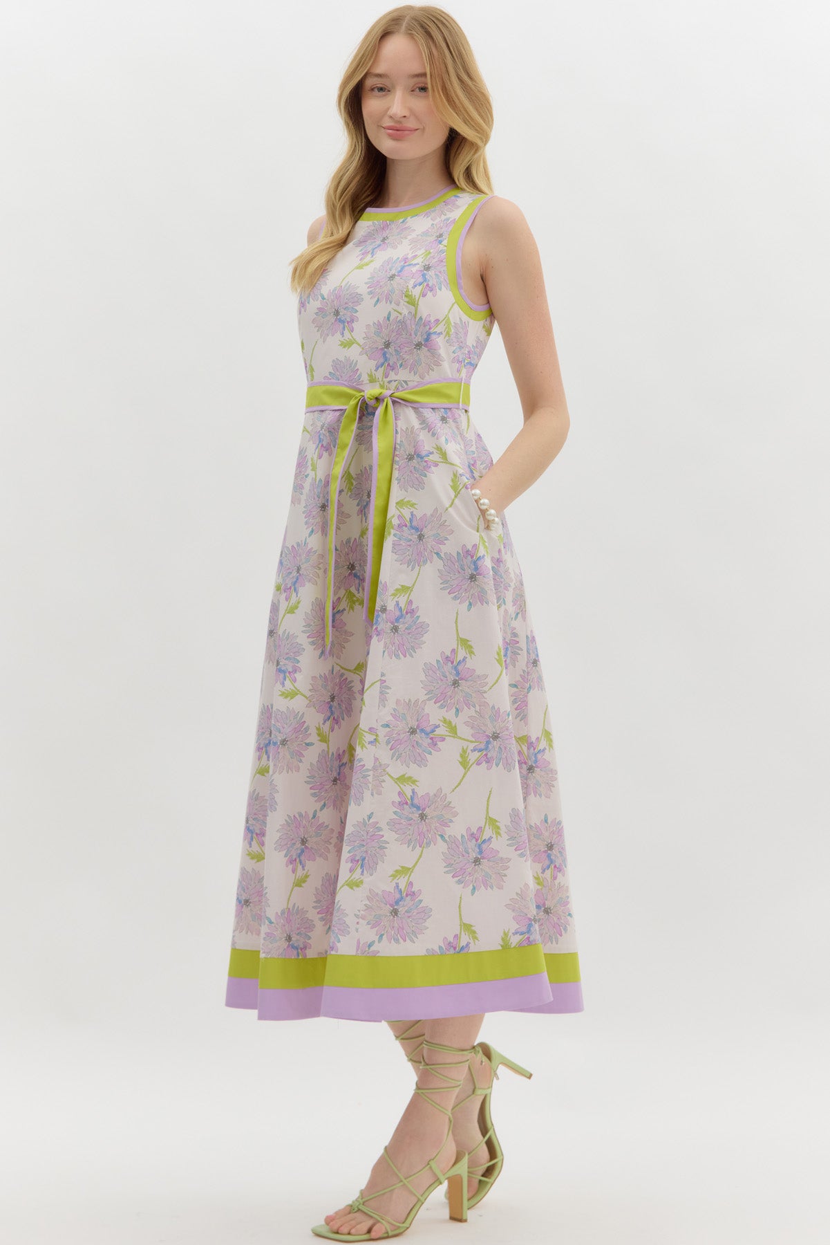 Lavender Lime Floral Midi image 1