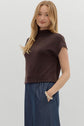 Brown Mock Neck Pullover Top image 2