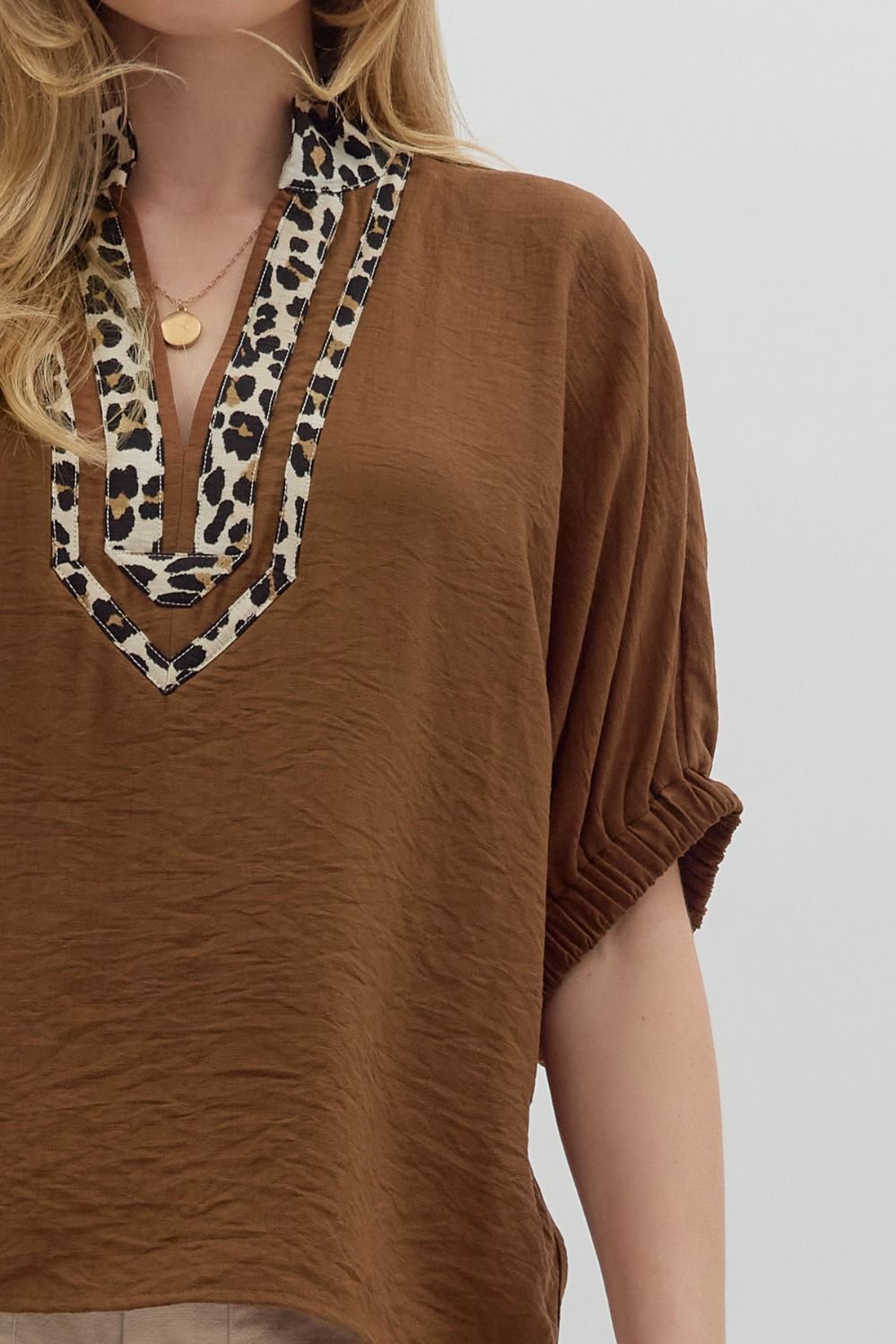Caramel Leopard Dolman Top image 2