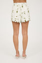 Moss Green Floral Embroidery Tie Strap Scallop Short Set image 4