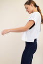 Oversized Cotton Slub Open Back Short Sleeve Top image 7