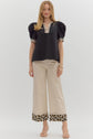 Black Top with Leopard Neckband image 0