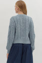 Light Blue Cable Knit Longsleeve Cardigan image 2