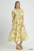 Lt. Sage Floral Tiered Midi Dress image 0