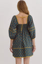 Hunter green floral baby doll dress image 3