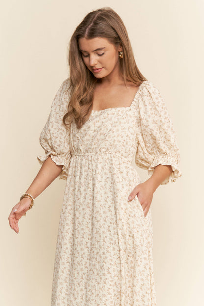 FLORAL PRINT MAXI DRESS