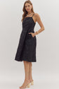 Black Floral Jacquard Sleeveless Midi image 4
