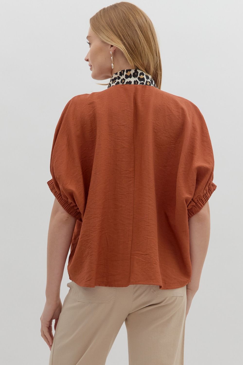 Rust Leopard Dolman Top image 3
