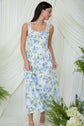 Floral Eyelet Scallop Trim Midi Dress