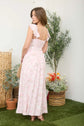 FLORAL WAIST TIE SIDE SLIT CORSET MAXI DRESS