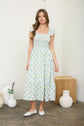 Ruffle Sleeveless Smocked Midi Dress